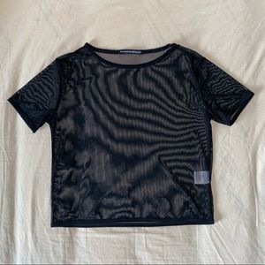 Sheer mesh crop top